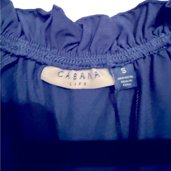 NWT Cabana Life Navy Tiered Ruffle Dress, Small - Picture 4 of 9